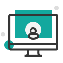 Pantalla de ordenador con icono de avatar